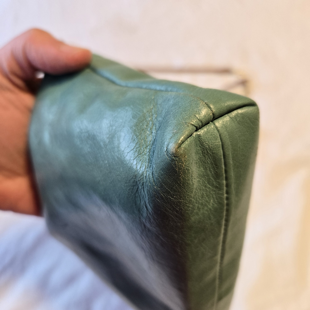 HOBO Teal Leather Crossbody with Tan Strap - Picture 6 of 14